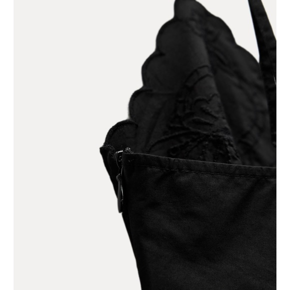 Zara Embroidered Black Lace Cami Top - Picture 5 of 9